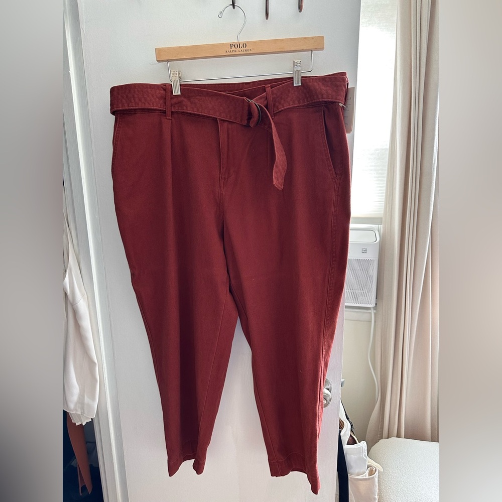 Rust Red Belted Pants